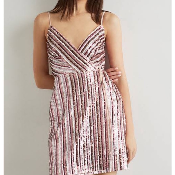New BCBGMaxazria Sequin Wrap Dress - Picture 9 of 11
